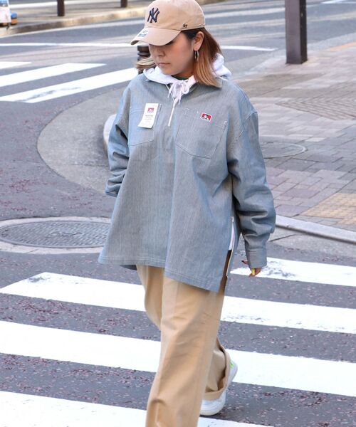 BEN DAVIS（ベンデイビス）の「【BEN DAVIS(ベンデイビス)】BIG HALF ZIP SHIRT/ ビッグ ハーフ ジップ シャツ（シャツ/ブラウス・メンズ・オレンジ/その他2/その他1/ネイビー/ベージュ/ブラック・MEDIUM/LARGE）」の18枚目の写真
