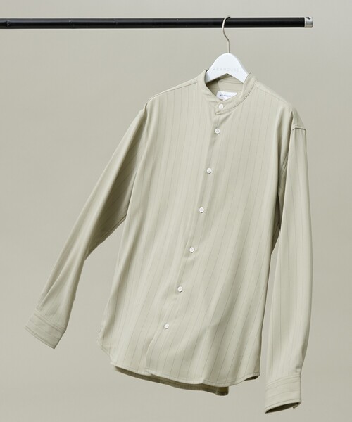 ABAHOUSE（アバハウス）の「【選べる】バンドカラー / レギュラーカラー ストライプシャツ（シャツ/ブラウス・メンズ・ホワイト/セージグリーン/ダークネイビー/ライトベージュ/ライトグレー/グレイッシュブルー/ブラウン/ブルー系その他/グレー系その他/ホワイト系その他/その他1/その他2・44/46/48）」の11枚目の写真