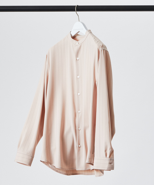 ABAHOUSE（アバハウス）の「【選べる】バンドカラー / レギュラーカラー ストライプシャツ（シャツ/ブラウス・メンズ・ホワイト/セージグリーン/ダークネイビー/ライトベージュ/ライトグレー/グレイッシュブルー/ブラウン/ブルー系その他/グレー系その他/ホワイト系その他/その他1/その他2・44/46/48）」の6枚目の写真