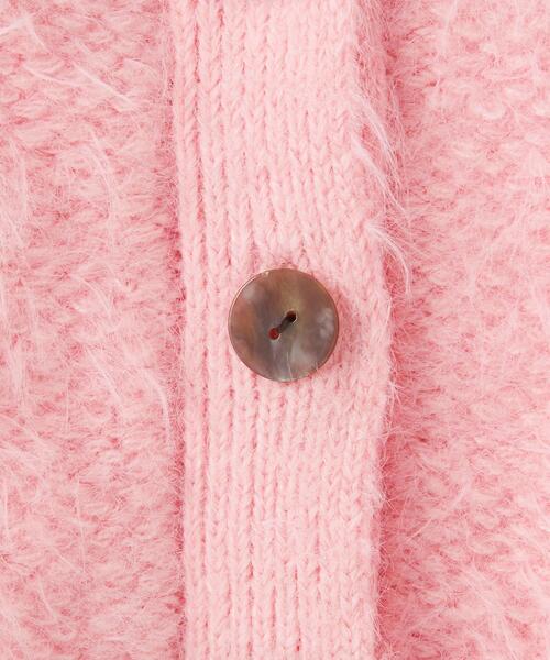 EMMEL REFINES（エメルリファインズ）の「＜EMMEL REFINES（エメル リファインズ）＞EM ポコフワ Vネック カーディガン（カーディガン/ボレロ・レディース・ベージュ/ダークグレー/ライトピンク・FREE）」の8枚目の写真