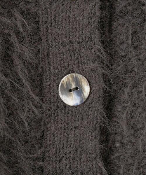 EMMEL REFINES（エメルリファインズ）の「＜EMMEL REFINES（エメル リファインズ）＞EM ポコフワ Vネック カーディガン（カーディガン/ボレロ・レディース・ベージュ/ダークグレー/ライトピンク・FREE）」の9枚目の写真