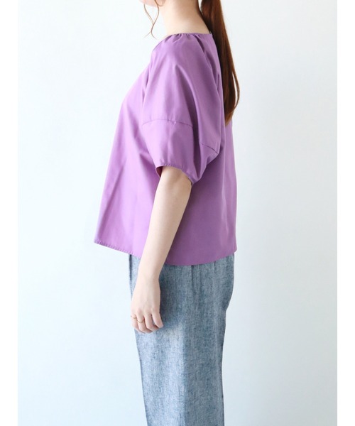 Te chichi（テチチ）の「ボリュームスリーブキーネックブラウス（シャツ/ブラウス・レディース・オフホワイト/パープル/ネイビー・ﾌﾘ-）」の9枚目の写真