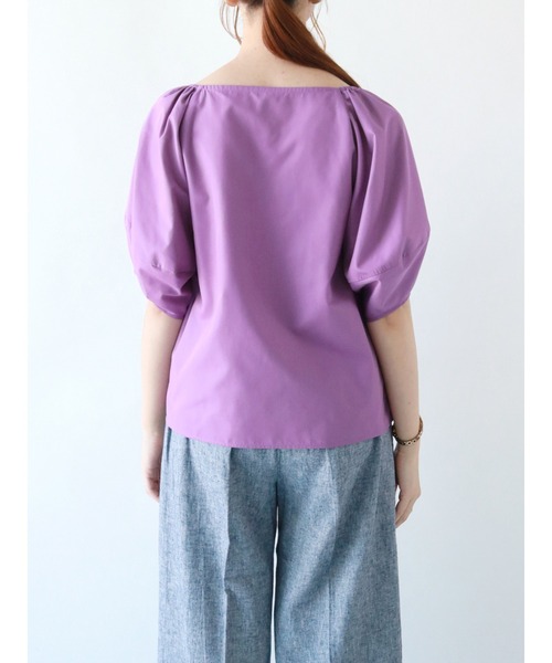 Te chichi（テチチ）の「ボリュームスリーブキーネックブラウス（シャツ/ブラウス・レディース・オフホワイト/パープル/ネイビー・ﾌﾘ-）」の10枚目の写真