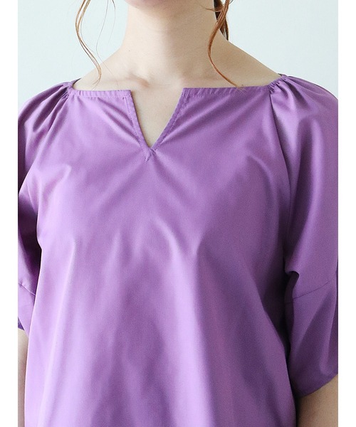 Te chichi（テチチ）の「ボリュームスリーブキーネックブラウス（シャツ/ブラウス・レディース・オフホワイト/パープル/ネイビー・ﾌﾘ-）」の11枚目の写真