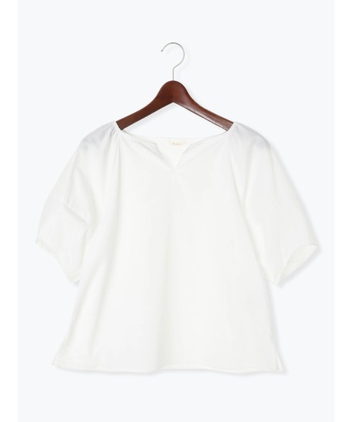 Te chichi（テチチ）の「ボリュームスリーブキーネックブラウス（シャツ/ブラウス・レディース・オフホワイト/パープル/ネイビー・ﾌﾘ-）」の20枚目の写真