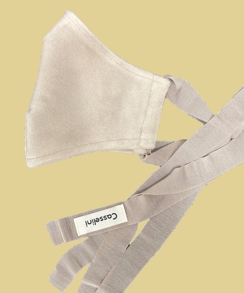 Casselini（キャセリーニ）の「Casselini　ベロアマスク（マスク・レディース・ライトグレー/グレー/ピンク/クリーム/アイボリー・ONE SIZE）」の2枚目の写真