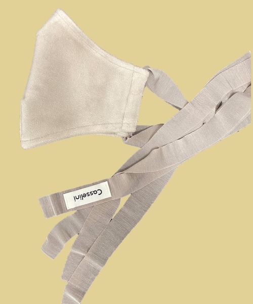 Casselini（キャセリーニ）の「Casselini　ベロアマスク（マスク・レディース・ライトグレー/グレー/ピンク/クリーム/アイボリー・ONE SIZE）」の4枚目の写真