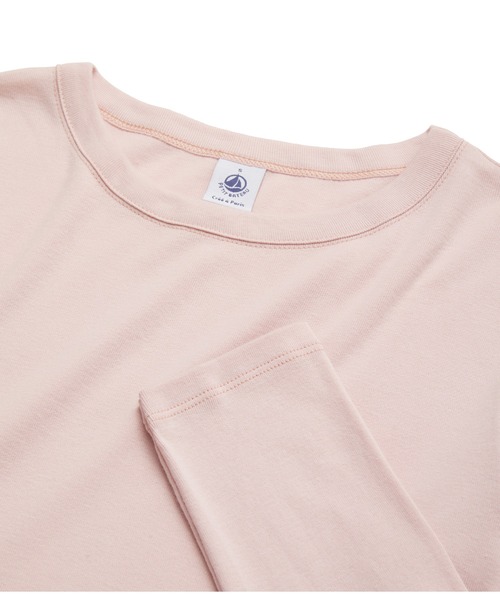 PETIT BATEAU（プチバトー）の「クルーネック長袖Ｔシャツ（Tシャツ/カットソー・レディース・ピンク・SMALL/MEDIUM/LARGE/X-SMALL/XX-SMALL）」の3枚目の写真