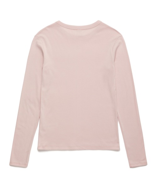 PETIT BATEAU（プチバトー）の「クルーネック長袖Ｔシャツ（Tシャツ/カットソー・レディース・ピンク・SMALL/MEDIUM/LARGE/X-SMALL/XX-SMALL）」の2枚目の写真