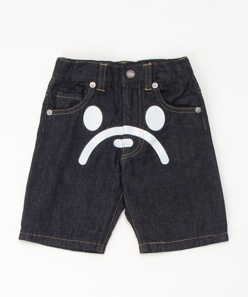 A BATHING APE（アベイシングエイプ）の「MILO FACE DENIM SHORTS K（デニムパンツ・キッズ・インディゴブルー・130/140/100/110/120/90）」の2枚目の写真