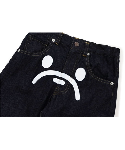 A BATHING APE（アベイシングエイプ）の「MILO FACE DENIM SHORTS K（デニムパンツ・キッズ・インディゴブルー・130/140/100/110/120/90）」の4枚目の写真