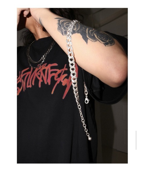 BLACKPURPLE（ブラックパープル）の「【BLACKPURPLE】Vintage Cubic Chain Necklace（ネックレス・メンズ・シルバー/ゴールド・ONE SIZE）」の8枚目の写真