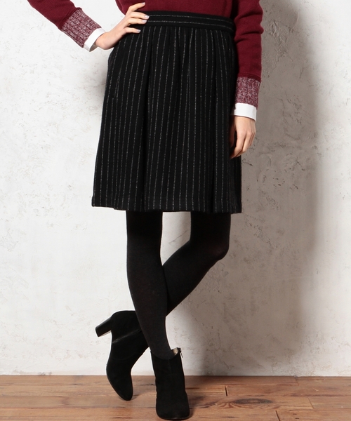 green label relaxing(グリーンレーベルリラクシング)の「GC SHETLAND ギャザーST スカート(スカート・レディース・グレー/ネイビー・38/40)」の2枚目の写真