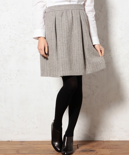 green label relaxing(グリーンレーベルリラクシング)の「GC SHETLAND ギャザーST スカート(スカート・レディース・グレー/ネイビー・38/40)」の1枚目の写真