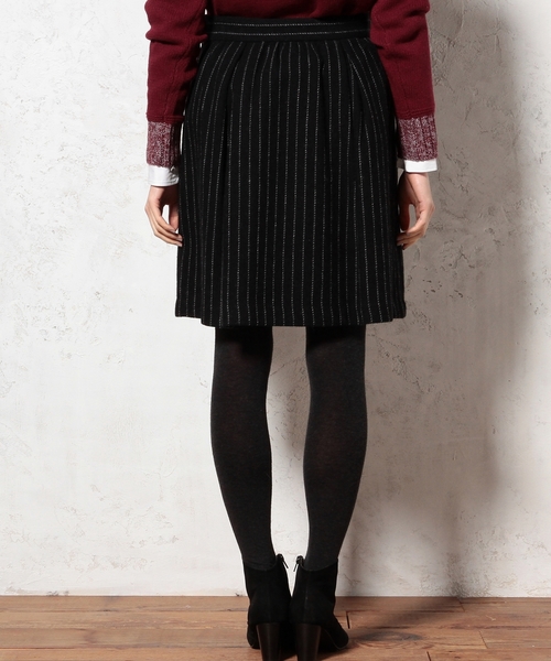 green label relaxing(グリーンレーベルリラクシング)の「GC SHETLAND ギャザーST スカート(スカート・レディース・グレー/ネイビー・38/40)」の4枚目の写真