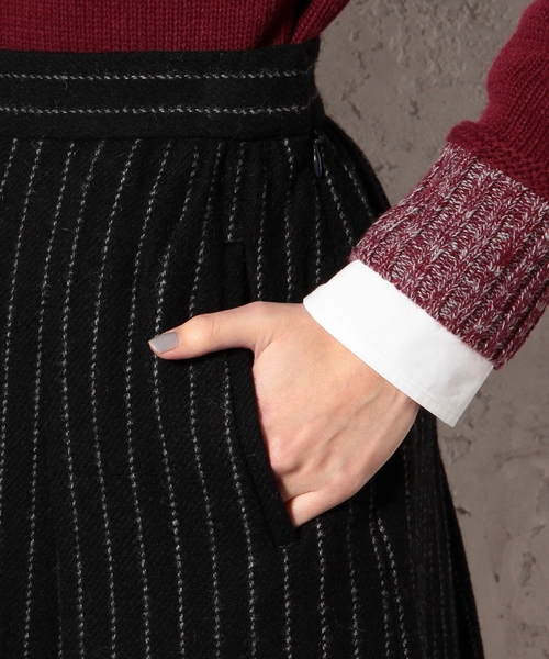 green label relaxing(グリーンレーベルリラクシング)の「GC SHETLAND ギャザーST スカート(スカート・レディース・グレー/ネイビー・38/40)」の9枚目の写真