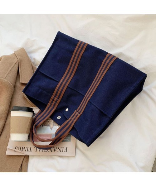 SETUP7(セットアップセブン)の「ストライプテープがアクセント♪【SETUP7】メゾンワイドテープ手提げトートバッグ(トートバッグ・レディース・ネイビー/ホワイト/ブラウン/ブラック/グレー/ホワイト系1/ホワイト系2・FREE)」の13枚目の写真