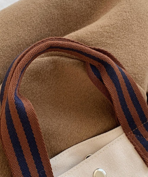 SETUP7(セットアップセブン)の「ストライプテープがアクセント♪【SETUP7】メゾンワイドテープ手提げトートバッグ(トートバッグ・レディース・ネイビー/ホワイト/ブラウン/ブラック/グレー/ホワイト系1/ホワイト系2・FREE)」の11枚目の写真