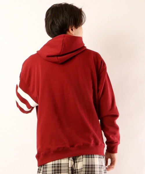 SUGGESTION(サジェッション)の「【SUGGESTION】ヘビーウエイト裏毛ビックプルオーバーカレッジパーカー(パーカー・メンズ・ホワイト/ネイビー/グリーン/杢グレー/バーガンディー/チャコール・M/L)」の22枚目の写真