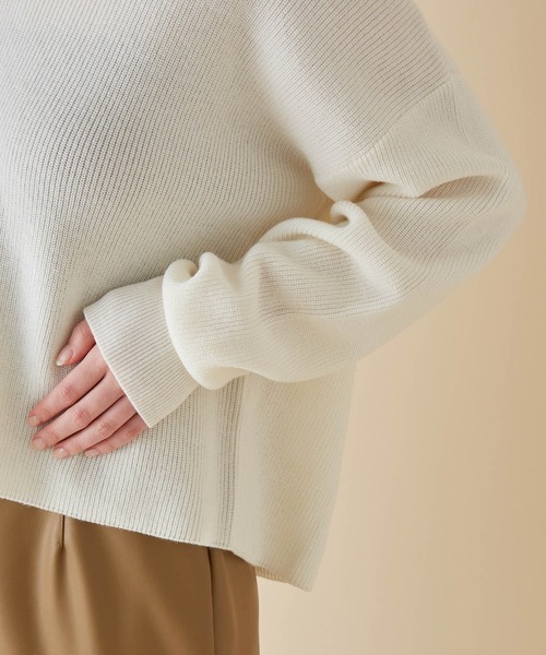 MADEMOISELLE ROPE'（マドモアゼル ロペ）の「<春まで使える>セーラーカラーショートニットプルオーバー（ニット/セーター・レディース・ホワイト/ベージュ/グリーン・38）」の15枚目の写真