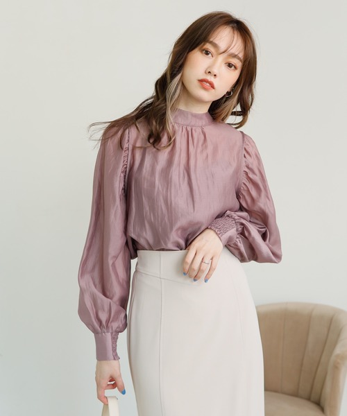 LIPSERVICE（リップサービス）の「2wayリボンシアーブラウス（シャツ/ブラウス・レディース・パープル/ブルー/その他1/グレー系その他/ホワイト・FREE）」の5枚目の写真