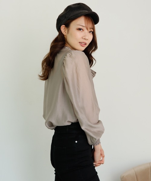 LIPSERVICE（リップサービス）の「2wayリボンシアーブラウス（シャツ/ブラウス・レディース・パープル/ブルー/その他1/グレー系その他/ホワイト・FREE）」の13枚目の写真