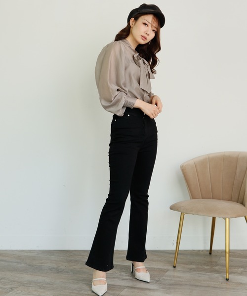 LIPSERVICE（リップサービス）の「2wayリボンシアーブラウス（シャツ/ブラウス・レディース・パープル/ブルー/その他1/グレー系その他/ホワイト・FREE）」の14枚目の写真