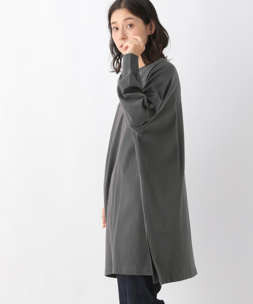 LEPSIM(レプシィム)の「ワイドBIGロングTチュニック 955658(チュニック・レディース・モカ/グレー/オフホワイト・FREE)」の3枚目の写真