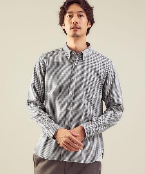 green label relaxing(グリーンレーベルリラクシング)の「<green label relaxing>ビエラ ギンガム ボタンダウン 長袖 シャツ -防シワ-(シャツ/ブラウス・メンズ・ブラック/ベージュ/ケリー・S/M/L/XL)」の3枚目の写真