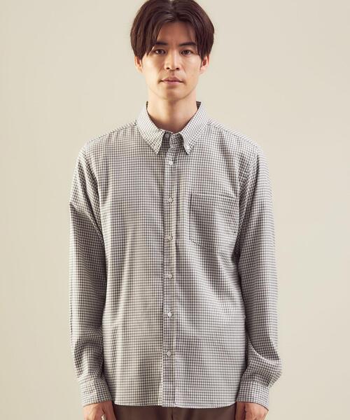 green label relaxing(グリーンレーベルリラクシング)の「<green label relaxing>ビエラ ギンガム ボタンダウン 長袖 シャツ -防シワ-(シャツ/ブラウス・メンズ・ブラック/ベージュ/ケリー・S/M/L/XL)」の4枚目の写真