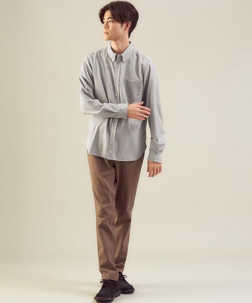green label relaxing(グリーンレーベルリラクシング)の「<green label relaxing>ビエラ ギンガム ボタンダウン 長袖 シャツ -防シワ-(シャツ/ブラウス・メンズ・ブラック/ベージュ/ケリー・S/M/L/XL)」の8枚目の写真