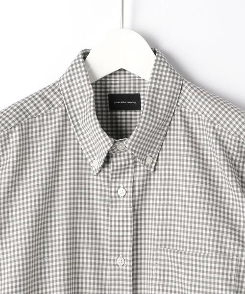 green label relaxing(グリーンレーベルリラクシング)の「<green label relaxing>ビエラ ギンガム ボタンダウン 長袖 シャツ -防シワ-(シャツ/ブラウス・メンズ・ブラック/ベージュ/ケリー・S/M/L/XL)」の11枚目の写真