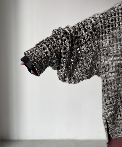 Solace（ソレイス）の「Vネッククロシェニットプルオーバー（ニット/セーター・レディース・ブラック/グレー/アイボリー/レッド・FREE）」の17枚目の写真