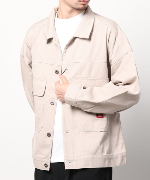 Dickies(ディッキーズ)の「【DICKIES/ディッキーズ】ビッグポケットワークジャケット/ビックシルエット(カバーオール・メンズ・ブラック/ベージュ/グレイッシュベージュ・M/L/XL)」の9枚目の写真