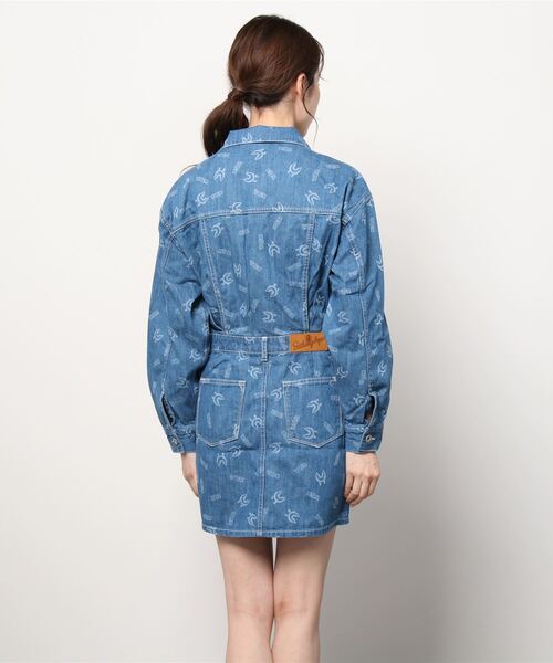 A BATHING APE(アベイシングエイプ)の「SHARK PATTERN DENIM ONEPIECE L(ワンピース・レディース・インディゴブルー・SMALL/X-SMALL)」の7枚目の写真