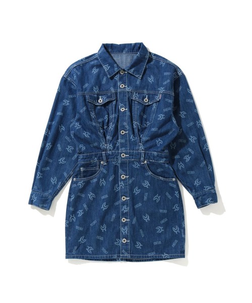 A BATHING APE(アベイシングエイプ)の「SHARK PATTERN DENIM ONEPIECE L(ワンピース・レディース・インディゴブルー・SMALL/X-SMALL)」の1枚目の写真