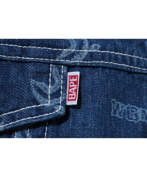 A BATHING APE(アベイシングエイプ)の「SHARK PATTERN DENIM ONEPIECE L(ワンピース・レディース・インディゴブルー・SMALL/X-SMALL)」の4枚目の写真