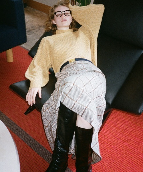 REDYAZEL（レディアゼル）の「ブロッキングチェックフレアスカート（スカート・レディース・ブラウン/グリーン/グレー・MEDIUM/SMALL）」の8枚目の写真