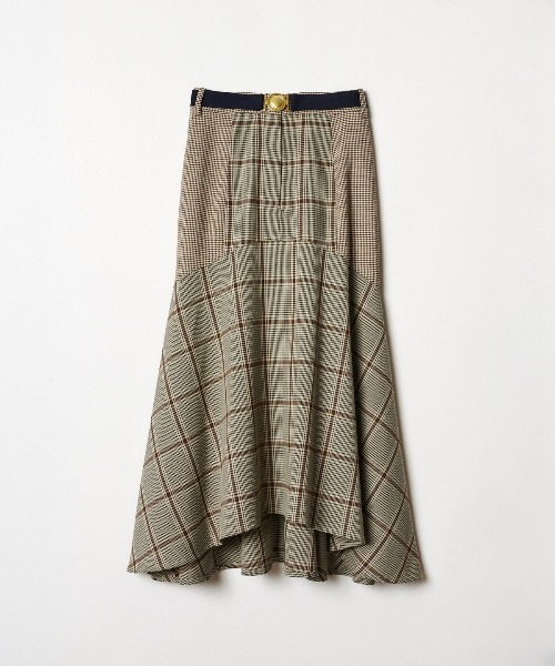 REDYAZEL（レディアゼル）の「ブロッキングチェックフレアスカート（スカート・レディース・ブラウン/グリーン/グレー・MEDIUM/SMALL）」の16枚目の写真