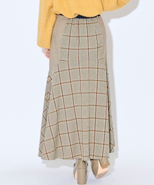 REDYAZEL（レディアゼル）の「ブロッキングチェックフレアスカート（スカート・レディース・ブラウン/グリーン/グレー・MEDIUM/SMALL）」の19枚目の写真