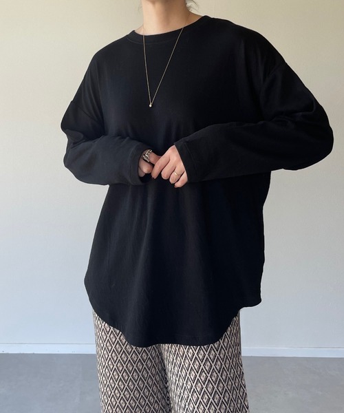 y/m by misato（イムバイミサト）の「コットンガーゼ接結ロンT（Tシャツ/カットソー・レディース・ブラック/オフホワイト・FREE）」の15枚目の写真