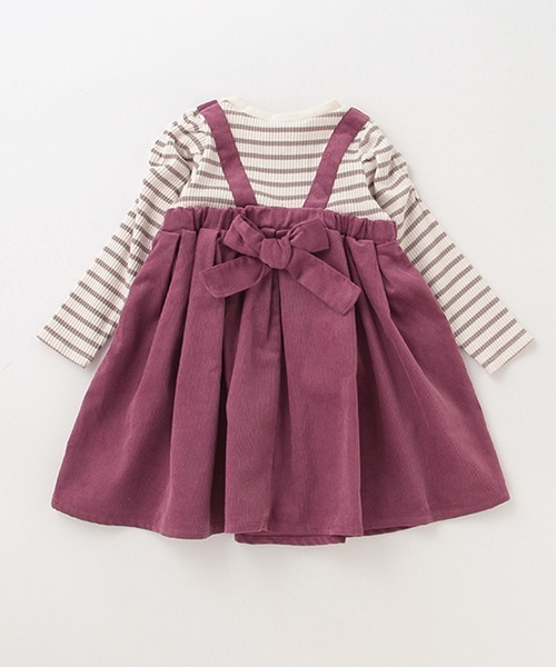 petit main（プティマイン）の「ジャンスカドッキングワンピース（ワンピース・キッズ・カーキ/ピンク・110cm/120cm/130cm/80ｃｍ/100cm/90cm）」の5枚目の写真