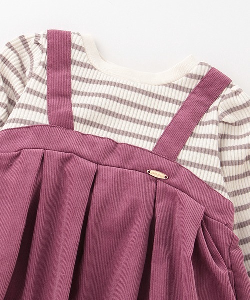 petit main（プティマイン）の「ジャンスカドッキングワンピース（ワンピース・キッズ・カーキ/ピンク・110cm/120cm/130cm/80ｃｍ/100cm/90cm）」の6枚目の写真