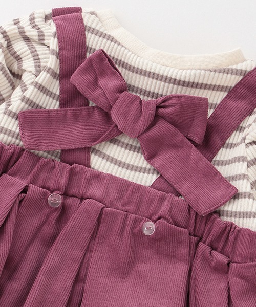 petit main（プティマイン）の「ジャンスカドッキングワンピース（ワンピース・キッズ・カーキ/ピンク・110cm/120cm/130cm/80ｃｍ/100cm/90cm）」の10枚目の写真