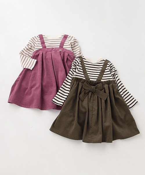 petit main（プティマイン）の「ジャンスカドッキングワンピース（ワンピース・キッズ・カーキ/ピンク・110cm/120cm/130cm/80ｃｍ/100cm/90cm）」の13枚目の写真