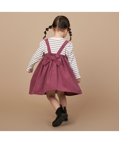 petit main（プティマイン）の「ジャンスカドッキングワンピース（ワンピース・キッズ・カーキ/ピンク・110cm/120cm/130cm/80ｃｍ/100cm/90cm）」の15枚目の写真