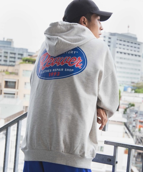 WEGO（ウィゴー）の「WEGO/ヘビーウエイトFACTORYロゴBIGプルパーカ（パーカー・メンズ・ダークグリーン/オートミール/ホワイト/ブルー・MEDIUM/LARGE）」の19枚目の写真