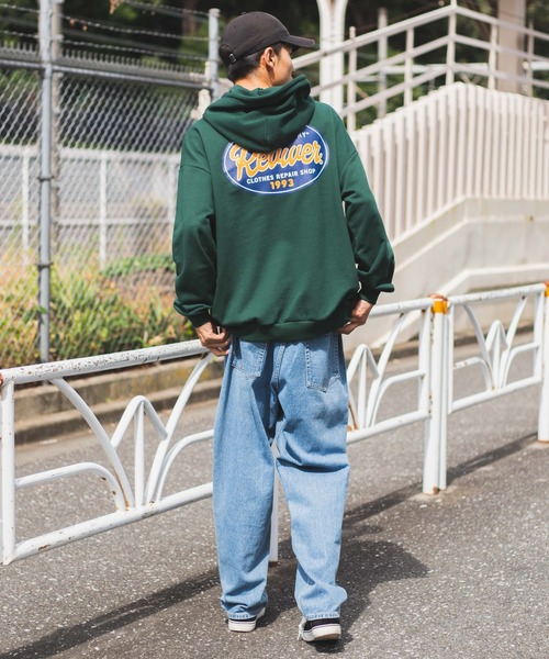 WEGO（ウィゴー）の「WEGO/ヘビーウエイトFACTORYロゴBIGプルパーカ（パーカー・メンズ・ダークグリーン/オートミール/ホワイト/ブルー・MEDIUM/LARGE）」の6枚目の写真