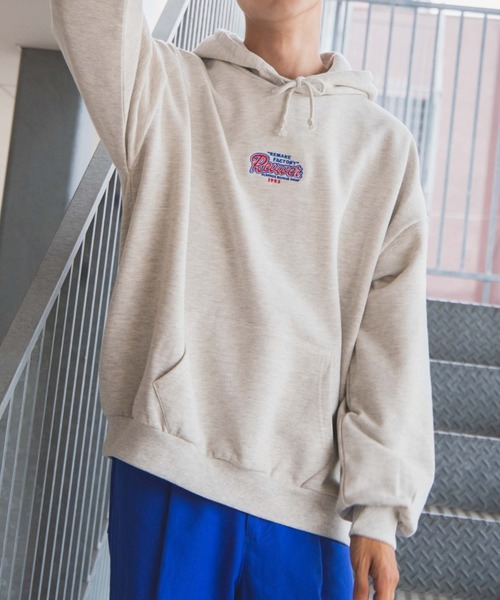 WEGO（ウィゴー）の「WEGO/ヘビーウエイトFACTORYロゴBIGプルパーカ（パーカー・メンズ・ダークグリーン/オートミール/ホワイト/ブルー・MEDIUM/LARGE）」の13枚目の写真