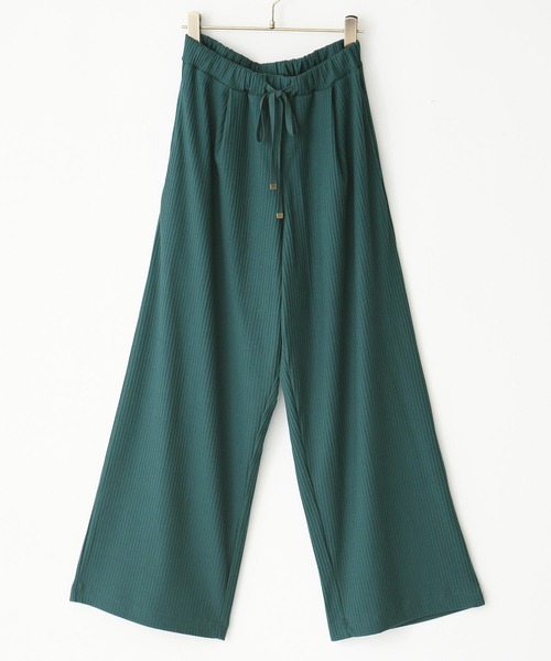 osharewalker（オシャレウォーカー）の「『裏起毛ワイドリブパンツ』（その他パンツ・レディース・モカ/ピンク/ブラック/グリーン・2/1）」の3枚目の写真